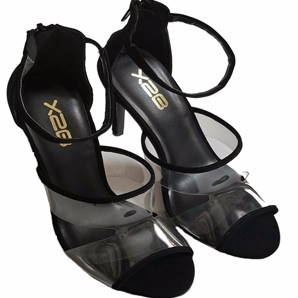 clear stiletto high heels